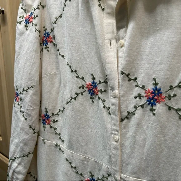 Sezane Cream Maxi Dress with Floral Pattern - Picture 4 of 5